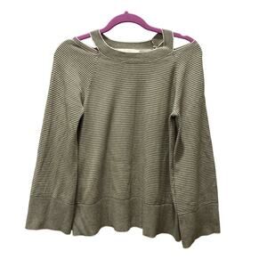 Loft Knit Striped Cold Shoulder  Top Size XS